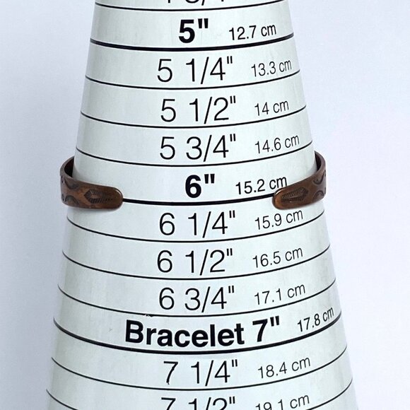 VTG Bell Trading Copper Stamped Concho Small Southwest Cuff Bracelet 6" - Picture 8 of 16